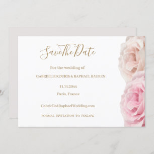 Invitation Floral Rose Coloré Enregistrer Le Mariage Date