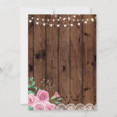 Invitation floral rose de dentelle rustique (Dos)