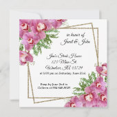 Invitation Floral rose - Dîner de répétition (Dos)