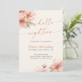 Invitation Floral rose doux Bonjour dix-huit 18e anniversaire (Debout devant)