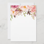 Invitation Floral rose élégante 80e anniversaire femmes (Dos)