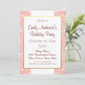 Invitation Floral rose et or (Debout devant)