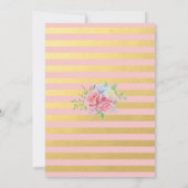 Invitation Floral rose et or 90e anniversaire (Dos)