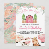 Invitation Floral Rose Farm Watercolor (Devant / Derrière)