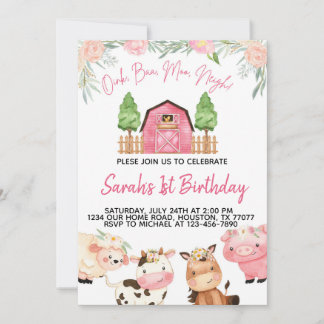 Invitation Floral Rose Farm Watercolor