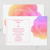 Invitation Floral Rose Fleur Art Moderne Mariage élégant (Devant / Derrière)