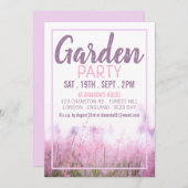 Invitation Floral rose, Garden Party (Devant / Derrière)