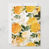 Invitation Floral Rose Jaune Moderne Sauvez L'Invitation Date (Dos)