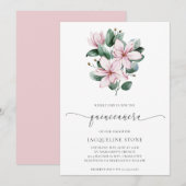 Invitation Floral rose Magnolia Fleurs Quinceañera (Devant / Derrière)