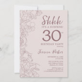 Invitation Floral rose mauve Surprise 30e anniversaire (Devant)