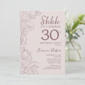 Invitation Floral rose mauve Surprise 30e anniversaire (Debout devant)