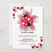 Invitation Floral rose mignon Notre petit Baby shower de bug (Devant)