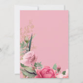 Invitation Floral Rose or rose Rose Mariage de luxe (Dos)