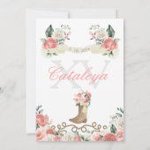 Invitation Floral rose Ouest Mariachi Charro Quinceañera (Dos)