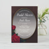 Invitation Floral Rose Pâle Argenté Miroir Fête de Mariage (Debout devant)