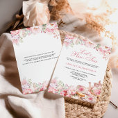 Invitation Floral rose pâle Faisons par Thé Anniversaire