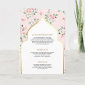 Invitation Floral rose pâle tout en un Anand Karaj Mariage (Dos)