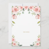 Invitation Floral rose pâle Un sucré un premier anniversaire (Dos)