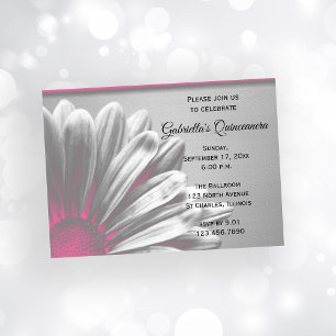 Invitation Floral rose Points forts Quinceanera Party