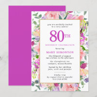 Floral rose pourpre 80e anniversaire