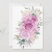 Invitation Floral Rose pourpre Vingt-vingtième anniversaire (Dos)