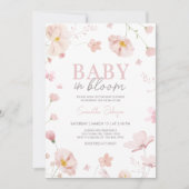Invitation Floral rose printemps bébé dans le Baby shower en (Devant)
