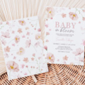Invitation Floral rose printemps bébé dans le Baby shower en