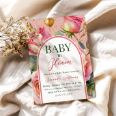 Invitation Floral Rose rose bébé en Fleur Baby shower fille