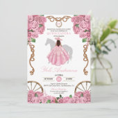 Invitation Floral Rose Rose clair Ouest Charro Quinceanera (Debout devant)