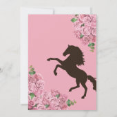 Invitation Floral Rose Rose clair Ouest Charro Quinceanera (Dos)