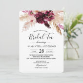 Invitation Floral rose rose de Bourgogne moderne (Debout devant)