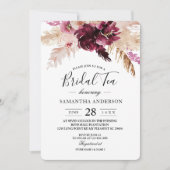 Invitation Floral rose rose de Bourgogne moderne (Devant)