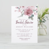 Invitation Floral Rose rose rose Fête des mariées Bourgogne (Debout devant)