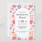 Invitation Floral Rose Roses Peonies Fête des mères brunch (Devant)
