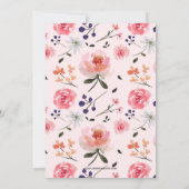 Invitation Floral Rose Roses Peonies Fête des mères brunch (Dos)