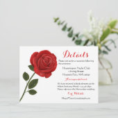 Invitation Floral Rose rouge - Fête de mariage (Debout devant)