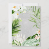 Invitation Floral rose tropical blanc | Mariage reporté (Dos)