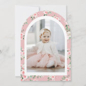 Invitation Floral rose Un lapin est en train d'atteindre un 1 (Dos)