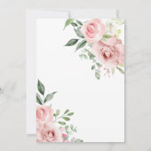 Invitation Floral rose Un Petit Lapin Fête D'Anniversaire (Dos)