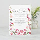 Invitation Floral rose Un Peu Fleur sauvage Douche Aquarelle (Debout devant)