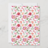 Invitation Floral rose Un Peu Fleur sauvage Douche Aquarelle (Dos)