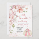 Invitation Floral Rose Vierge Un Petit Baby shower Citrouille (Devant)