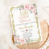 Invitation Floral rose vintage 100e anniversaire aimé