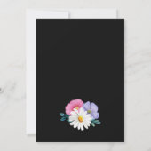 Invitation Floral rose violet sur la partie Black Engagement (Dos)