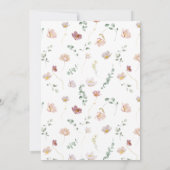 Invitation Floral rose Wild & Onederful Girl 1er anniversaire (Dos)