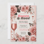 Invitation Floral Roses Rose et Rosè Galantine (Devant)