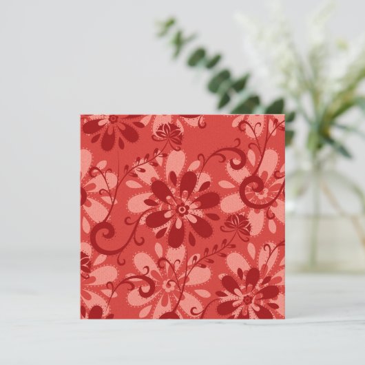 Invitation Floral rouge Abstrait (Debout devant)