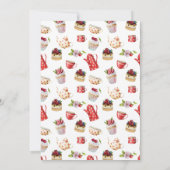 Invitation Floral rouge et blanc, Baby shower de fête du thé  (Dos)