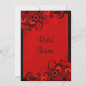 Invitation Floral rouge foncé Goth Mariage Fête des mariées I (Dos)