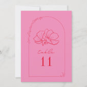 Invitation Floral rouge + Mariage rose (Devant)